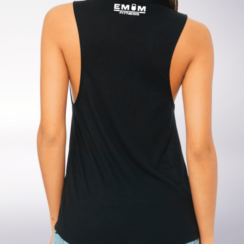 White EMOM Fitness Loose Muscle Tank Damen - Black 5