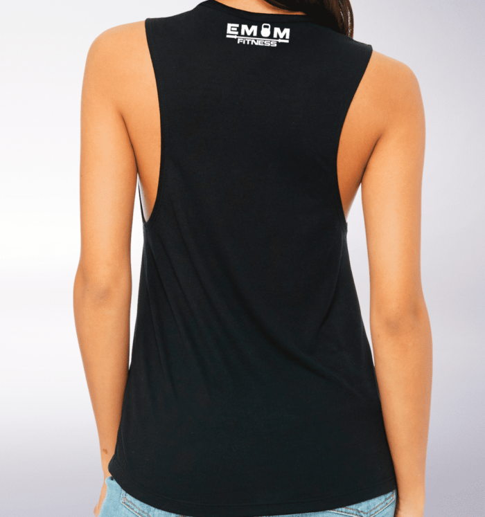 White EMOM Fitness Loose Muscle Tank Damen - Black 3