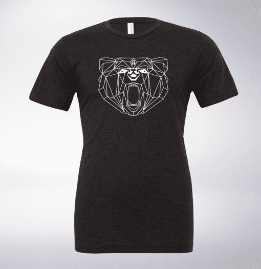 White Bärenkopf (vorne) T-Shirt Herren Shirt - Dunkelgrau 1