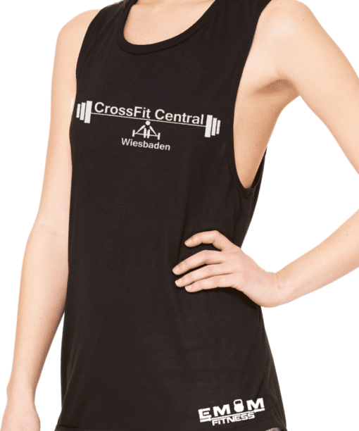 Crossfit® Central Wiesbaden Loose MuscleTank für Damen – Logo & Coach 3