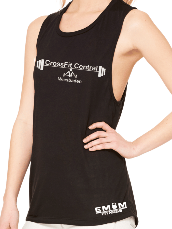 Crossfit® Central Wiesbaden Loose MuscleTank für Damen – Logo & Coach 2