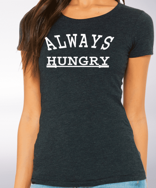 White - Always Hungry Damen-Shirt - Dunkelgrau 4