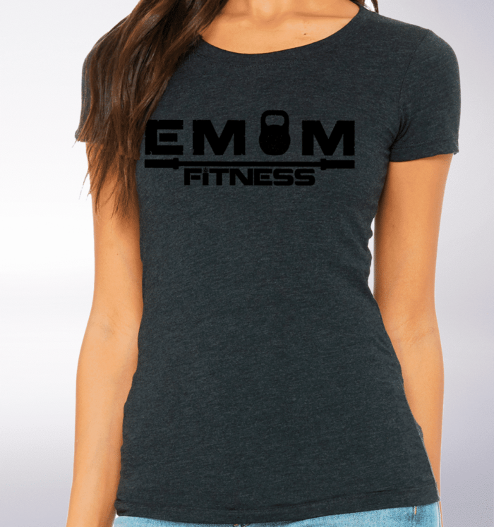 Black - EMOM Fitness Logo Damen-Shirt - Dunkelgrau 2