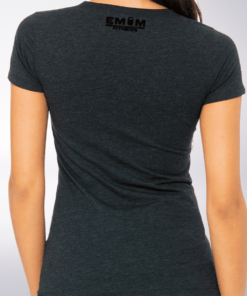 Black - EMOM Fitness Logo Damen-Shirt - Dunkelgrau 5