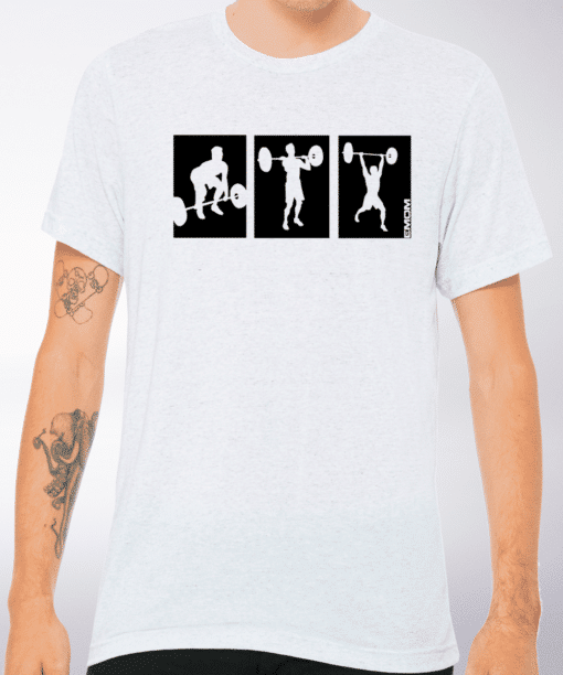 3-Kaste-Clean&Jerk T-Shirt Herren - WeißHeather 4