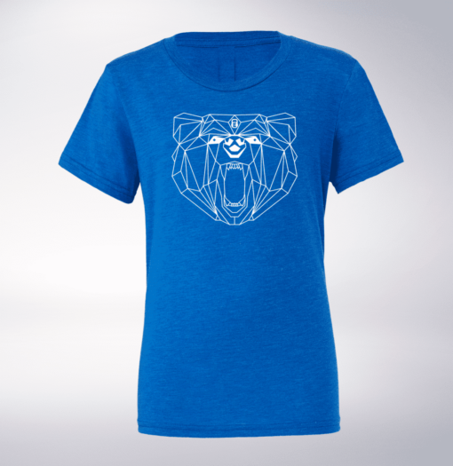 White Bärenkopf (vorne) T-Shirt Herren - Blau 1