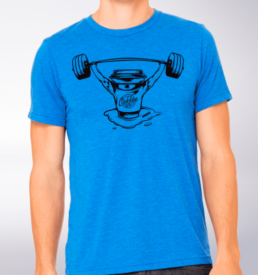 Black - Barbell & Coffee T-Shirt Herren Shirt - Blau 2