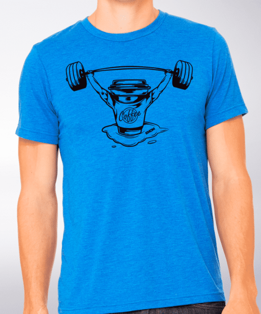 Black - Barbell & Coffee T-Shirt Herren Shirt - Blau 4