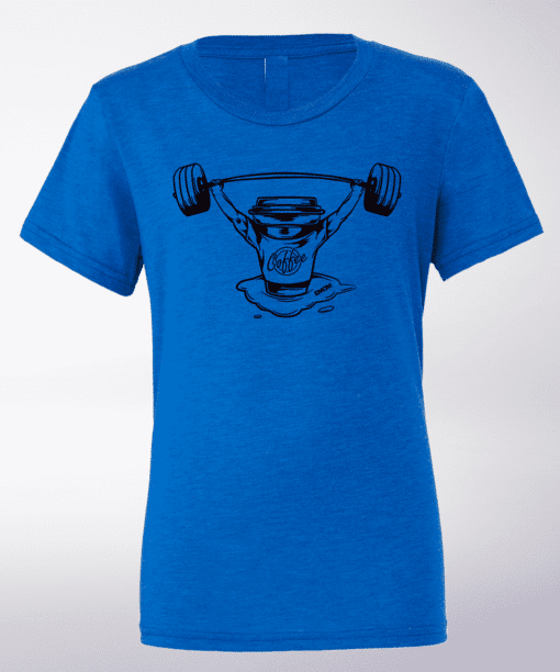 Black - Barbell & Coffee T-Shirt Herren Shirt - Blau 5