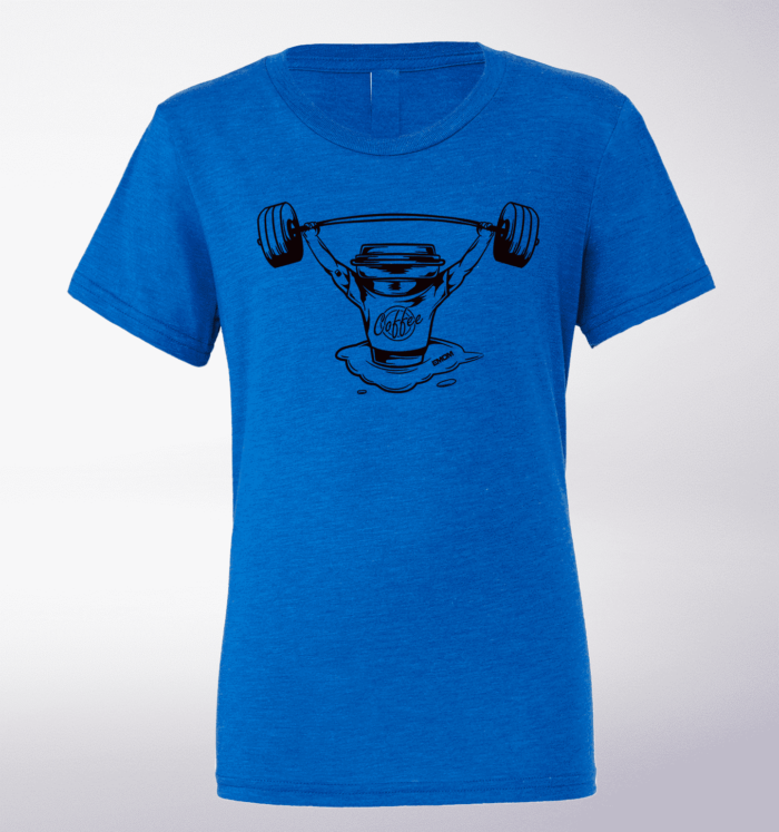 Black - Barbell & Coffee T-Shirt Herren Shirt - Blau 1