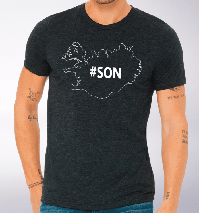 White - SON Iceland T-Shirt Herren - Dunkelgrau 2