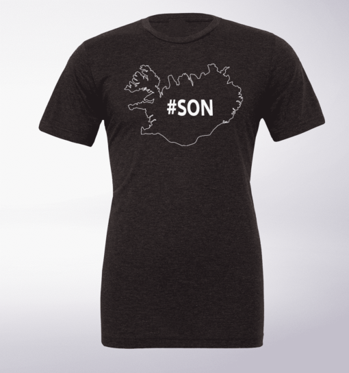 White - SON Iceland T-Shirt Herren - Dunkelgrau 1