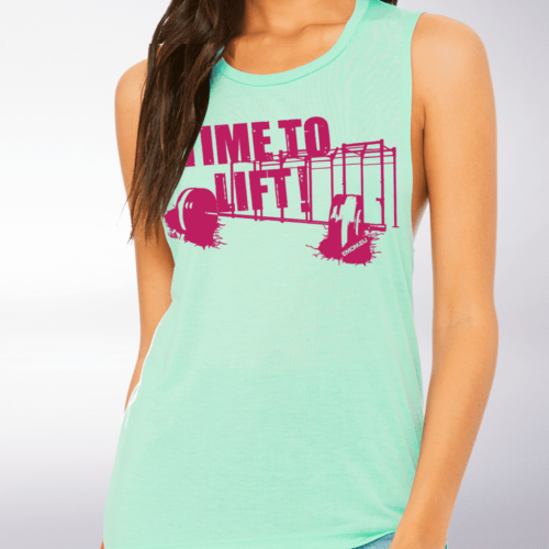 Pink Time to Lift! Loose Muscle Tank Damen - Mint 4