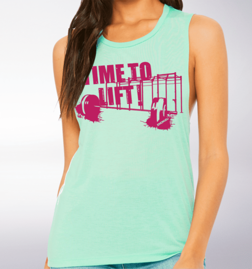 Pink Time to Lift! Loose Muscle Tank Damen - Mint 2