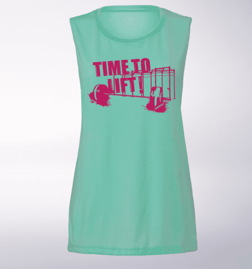 Pink Time to Lift! Loose Muscle Tank Damen - Mint 1