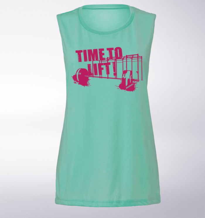 Pink Time to Lift! Loose Muscle Tank Damen - Mint 1