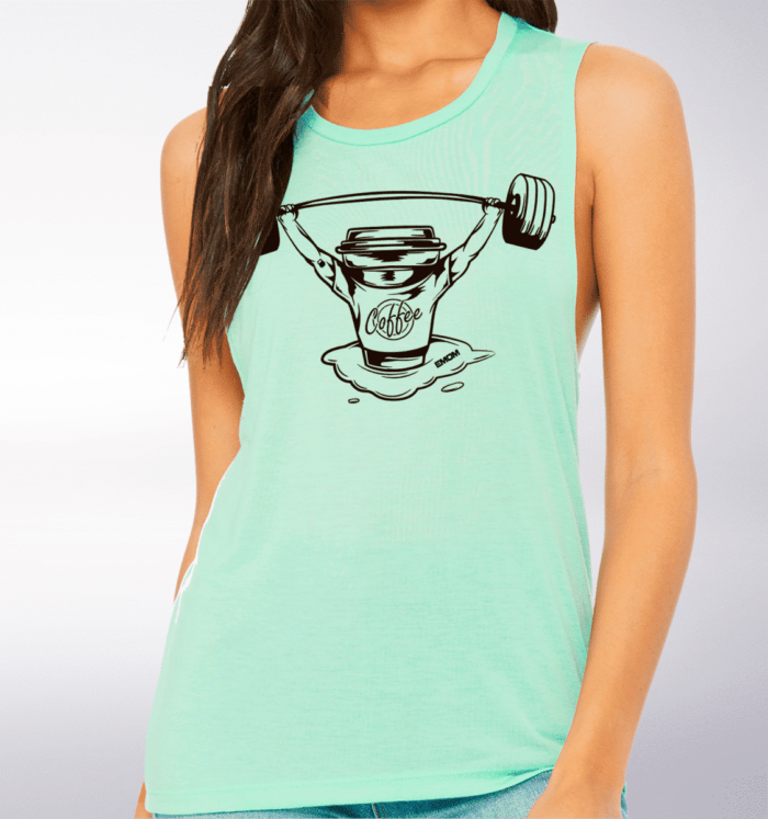 Black Barbell&Coffee Loose Muscle Tank Damen - Mint 2