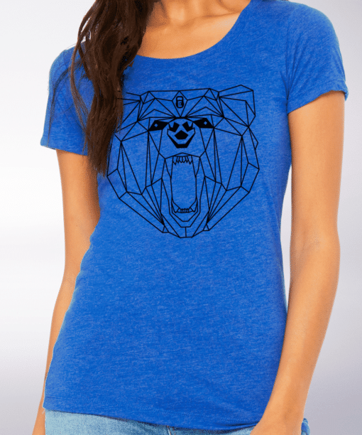 Black - Spirit Animal Bär Damen-Shirt - Blau 4