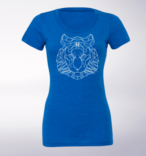 White - Spirit Animal Tiger Damen-Shirt - Blau 1