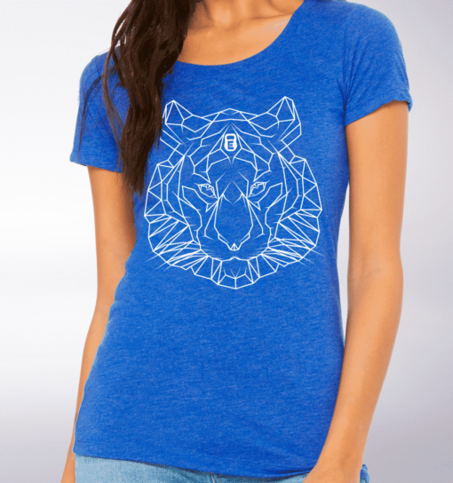 White - Spirit Animal Tiger Damen-Shirt - Blau 2