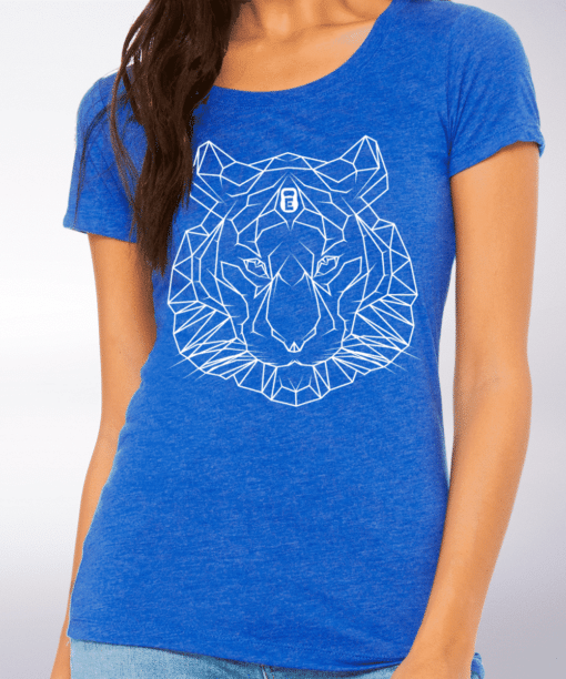 White - Spirit Animal Tiger Damen-Shirt - Blau 4