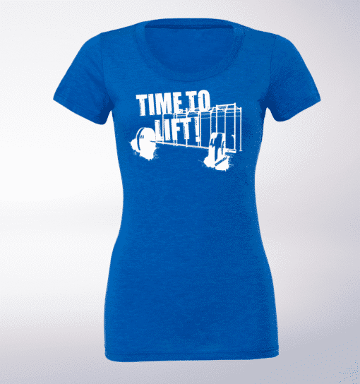 White - Time to Lift! Damen-Shirt - Blau 1