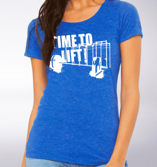 White - Time to Lift! Damen-Shirt - Blau 2