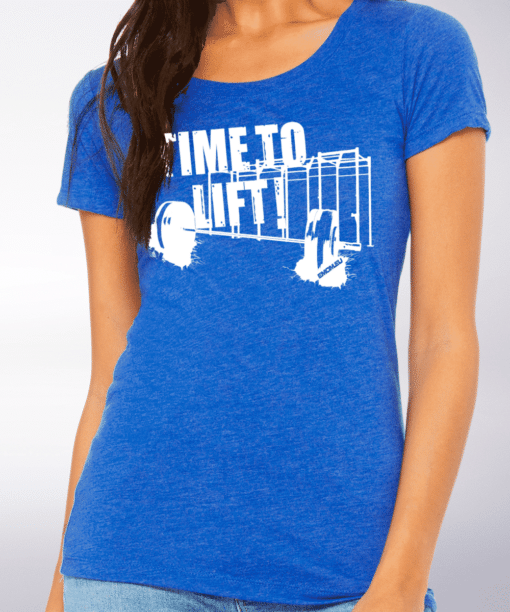 White - Time to Lift! Damen-Shirt - Blau 4