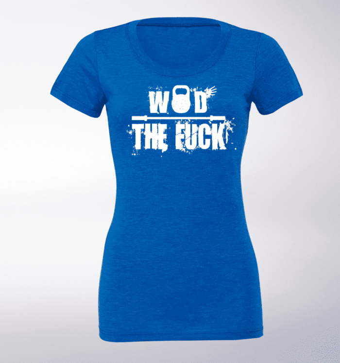 White - WOD THE FUCK Damen-Shirt - Blau 1