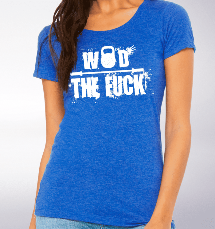 White - WOD THE FUCK Damen-Shirt - Blau 2