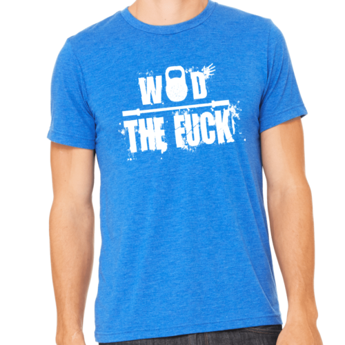 White WOD the FUCK T-Shirt Herren - Blau 4