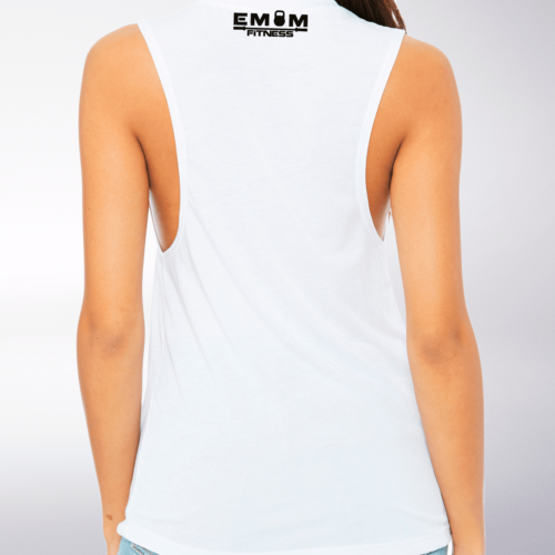 Black EMOM Fitness Loose Muscle Tank Damen - White 5