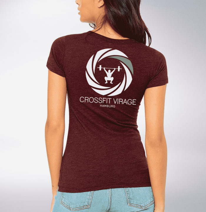 Crossfit© Virage Shirt für Damen - Maroon – Logo vorne & hinten 2