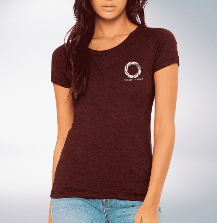 Crossfit© Virage Shirt für Damen - Maroon – Logo vorne & hinten 1