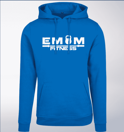 White - EMOM Fitness Unisex- PremiumHoody - Cobalt Blue 1