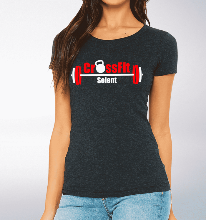 CrossFit®Selent T-Shirt für Damen Charcoal - Logo vorne&hinten 1