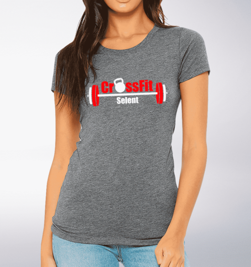 CrossFit®Selent T-Shirt für Damen Grey - Logo vorne&hinten 1