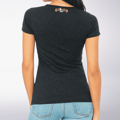 CrossFit®Selent T-Shirt für Damen Charcoal - Logo vorne&hinten 3
