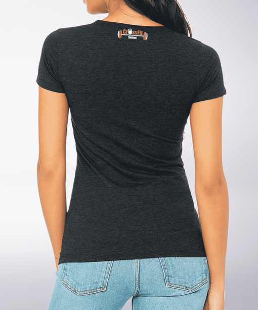 CrossFit®Selent T-Shirt für Damen Charcoal - Logo vorne&hinten 3
