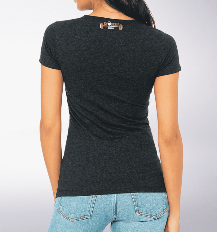 CrossFit®Selent T-Shirt für Damen Charcoal - Logo vorne&hinten 2