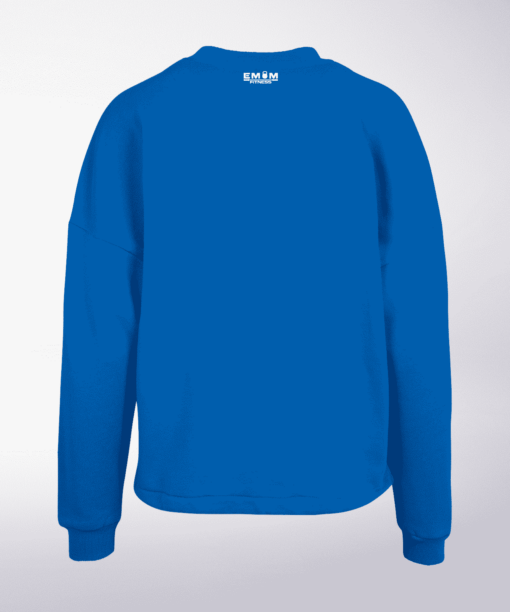 White - BarbellCoffee Damen Oversized Sweater - Blau 5