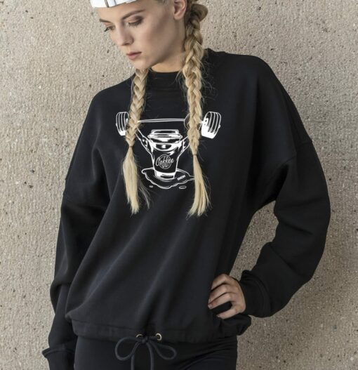 Black - Box-Mind-Life Damen Oversized Sweater - Hellgrau 4