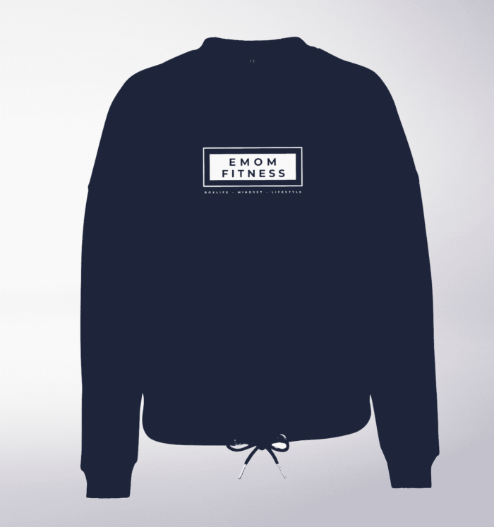 White - Box-Mind-Life Damen Oversized Sweater - Light Navy 1