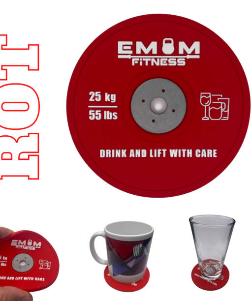 EMOM Fitness® - Untersetzer / Coaster im Barbell Plate - Design - Einzeln oder auch im Set GRATIS SCHLÜSSELANHÄNGER! 12