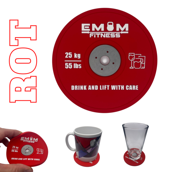 EMOM Fitness® - Untersetzer / Coaster im Barbell Plate - Design - Einzeln oder auch im Set GRATIS SCHLÜSSELANHÄNGER! 6