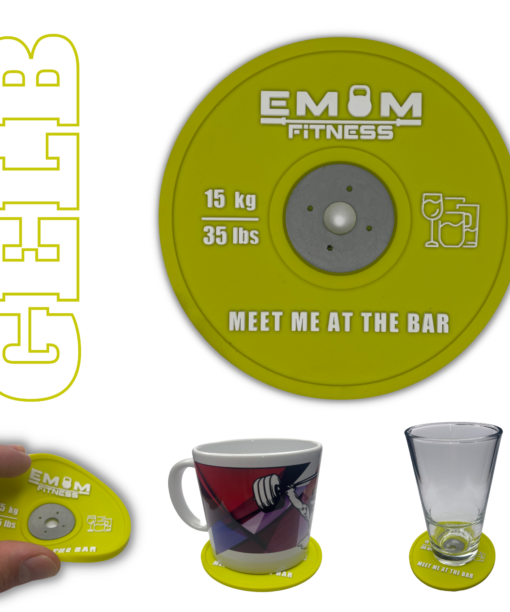 EMOM Fitness® - Untersetzer / Coaster im Barbell Plate - Design - Einzeln oder auch im Set GRATIS SCHLÜSSELANHÄNGER! 11