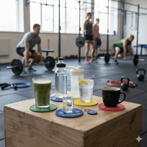 EMOM Fitness® - Untersetzer / Coaster im Barbell Plate - Design - Einzeln oder auch im Set GRATIS SCHLÜSSELANHÄNGER! – Bild 2