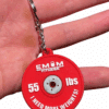 EMOM Fitness® Schlüsselanhänger - Barbell Rot - I need more weights!