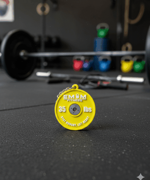 EMOM Fitness® Schlüsselanhänger - Barbell Gelb - Weightlifting - Stay Hungry