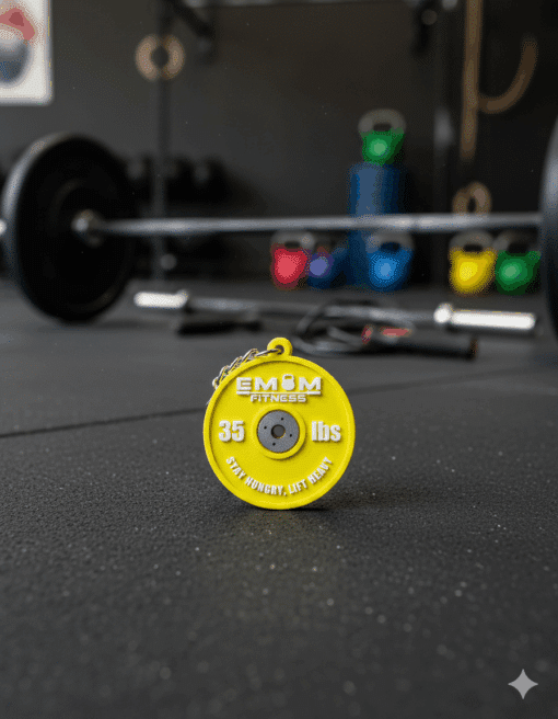 EMOM Fitness® Schlüsselanhänger - Barbell Gelb - Weightlifting - Stay Hungry